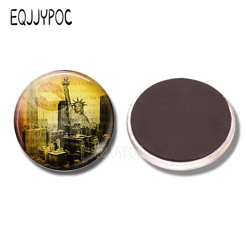 PACK OF 3 Нью-Йорк Манхэттен карта Статуя Свободы магниты на холодильник Бруклинский мост путешествия 30 мм магниты на холодильник города туристический сувенир - Цвет: PACK OF 3