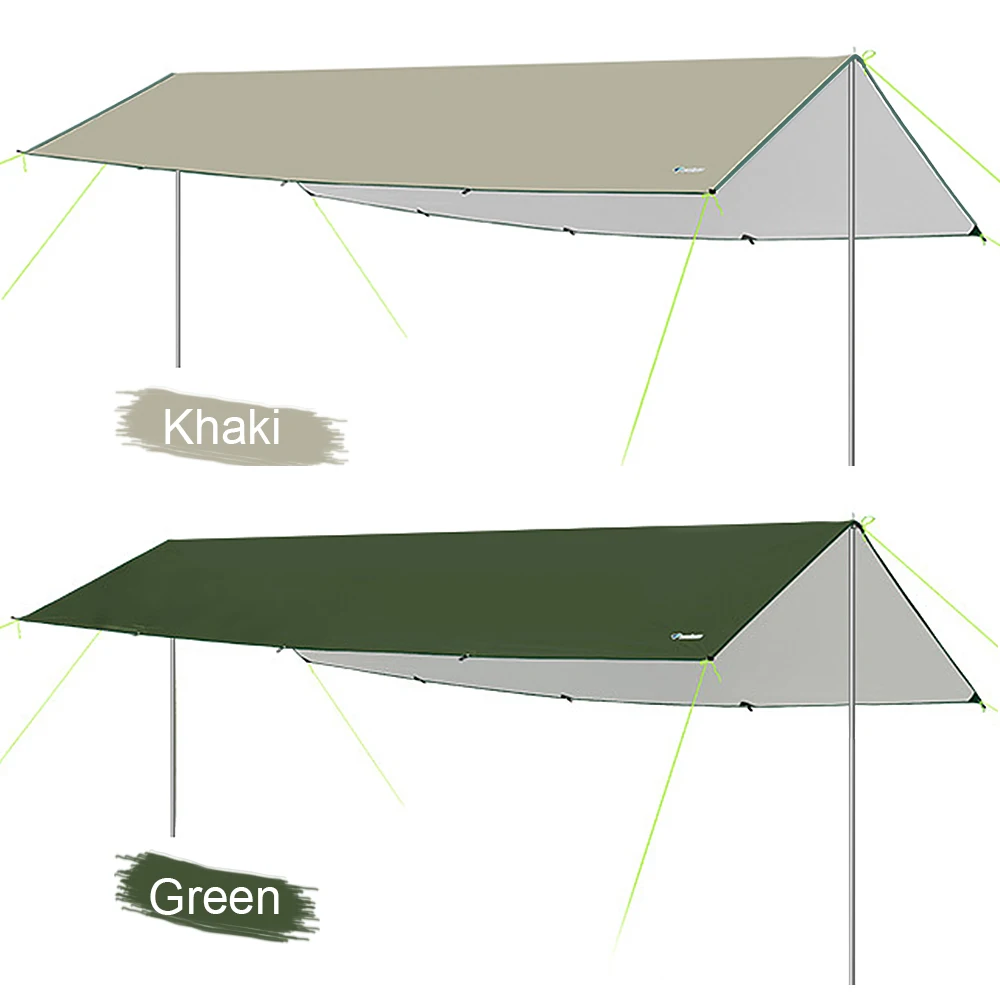 

Camping Awning Waterproof Tarp Tent Shade With Pole Folding Canopy Ultralight Beach Sun Shelter Hiking Survival Shelter