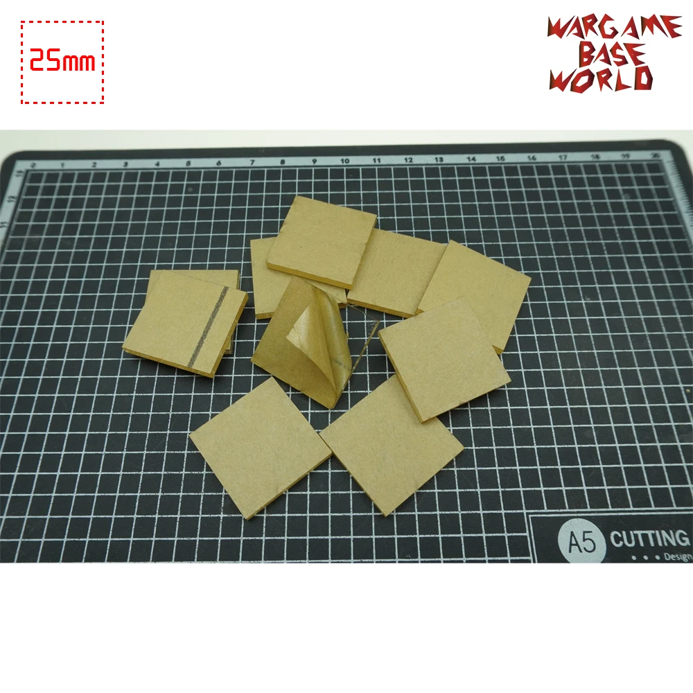 Wargame Base World-прозрачные/прозрачные базы для миниатюры-Квадратные 25 мм прозрачные |