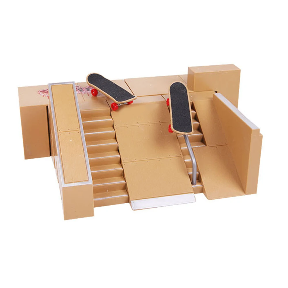

Mini Alloy Finger Skating Board Skate Park Kit Venue Combination Toys Children Skateboard Ramp Track Educational Toy Set