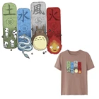 Мультяшные нашивки с животными Тоторо, наклейка для детей, железные переводы для одежды, футболки, сделай сам, теплопередающие аппликации