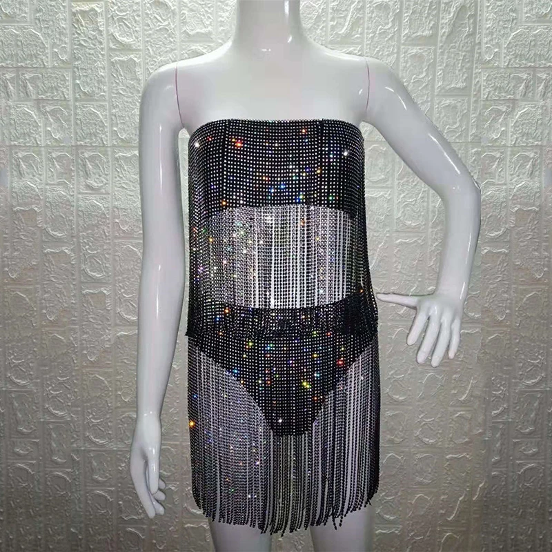 Лидер продаж комплект из двух предметов с блестящими стразами и кисточками без