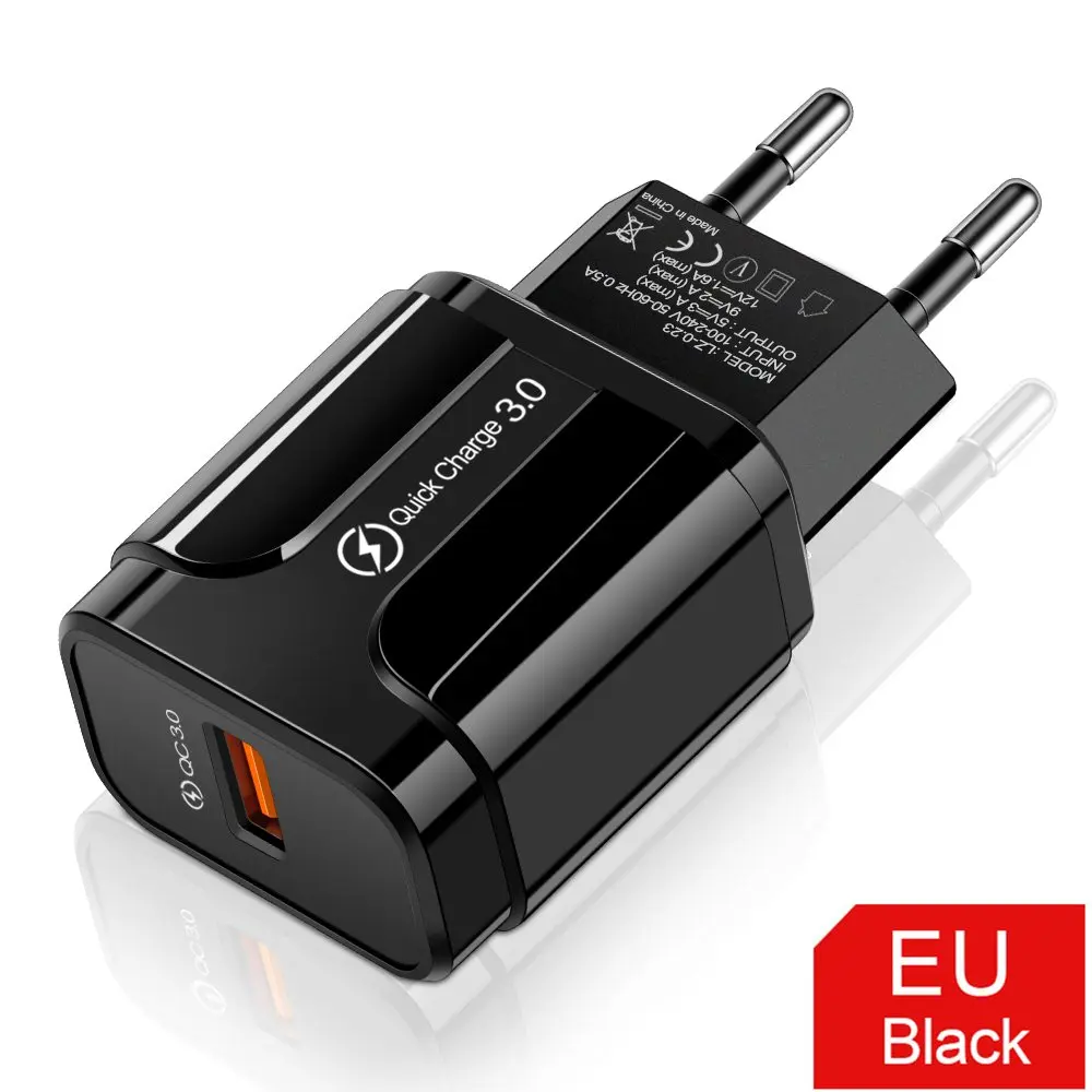 1port EU Plug Udyr Quick Charge 3,0 28W QC 3,0 адаптер зарядного устройства с двойным USB EU вилка Дорожное настенное зарядное устройство для мобильного телефона для iPhone 11 samsung Xiaomi - Тип штекера: 1port EU Plug