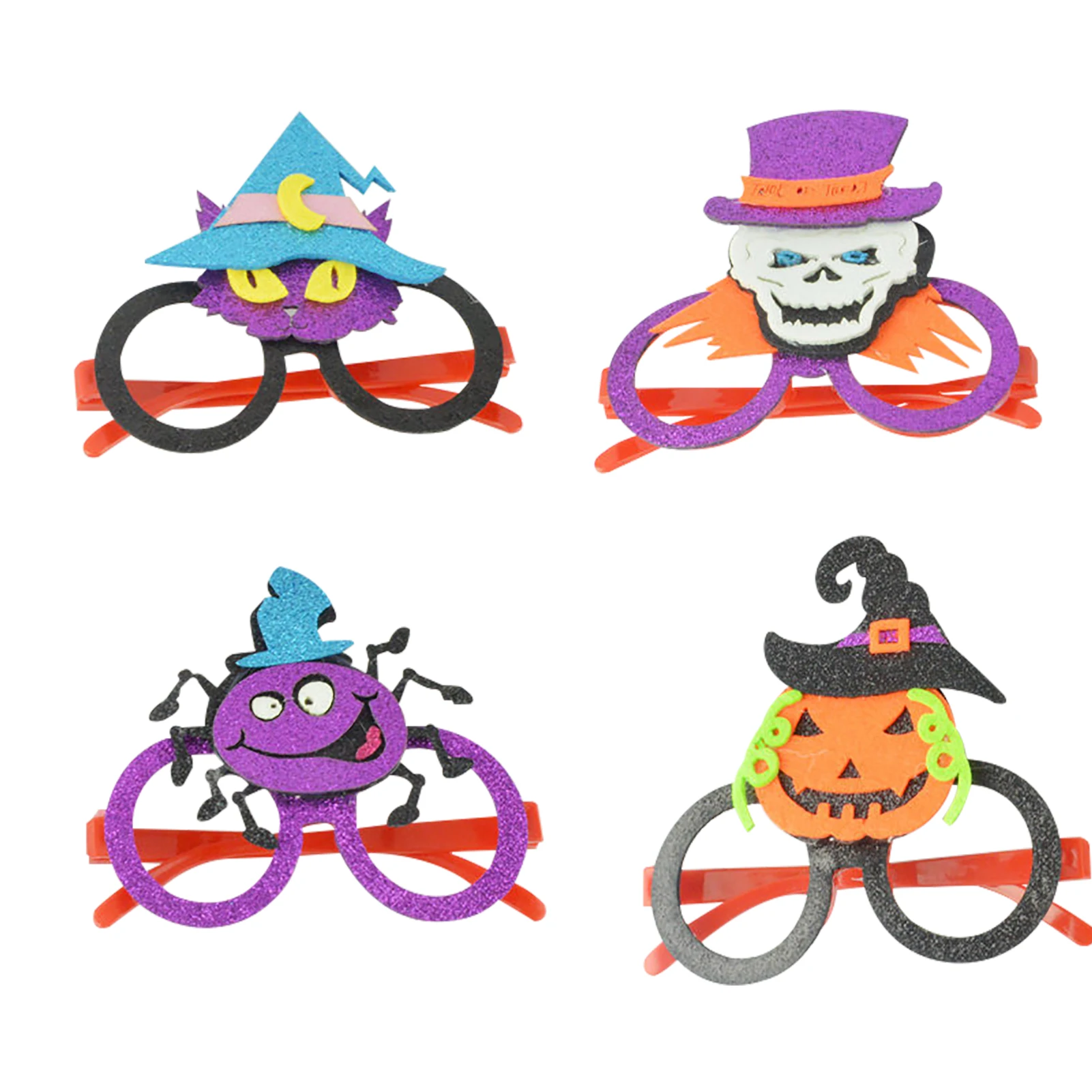 

Halloween Glasses Horns Clown Smile Red Nose Glasses Holiday Party Tricky Photo Props Demon Funny Glasses For Children Adult