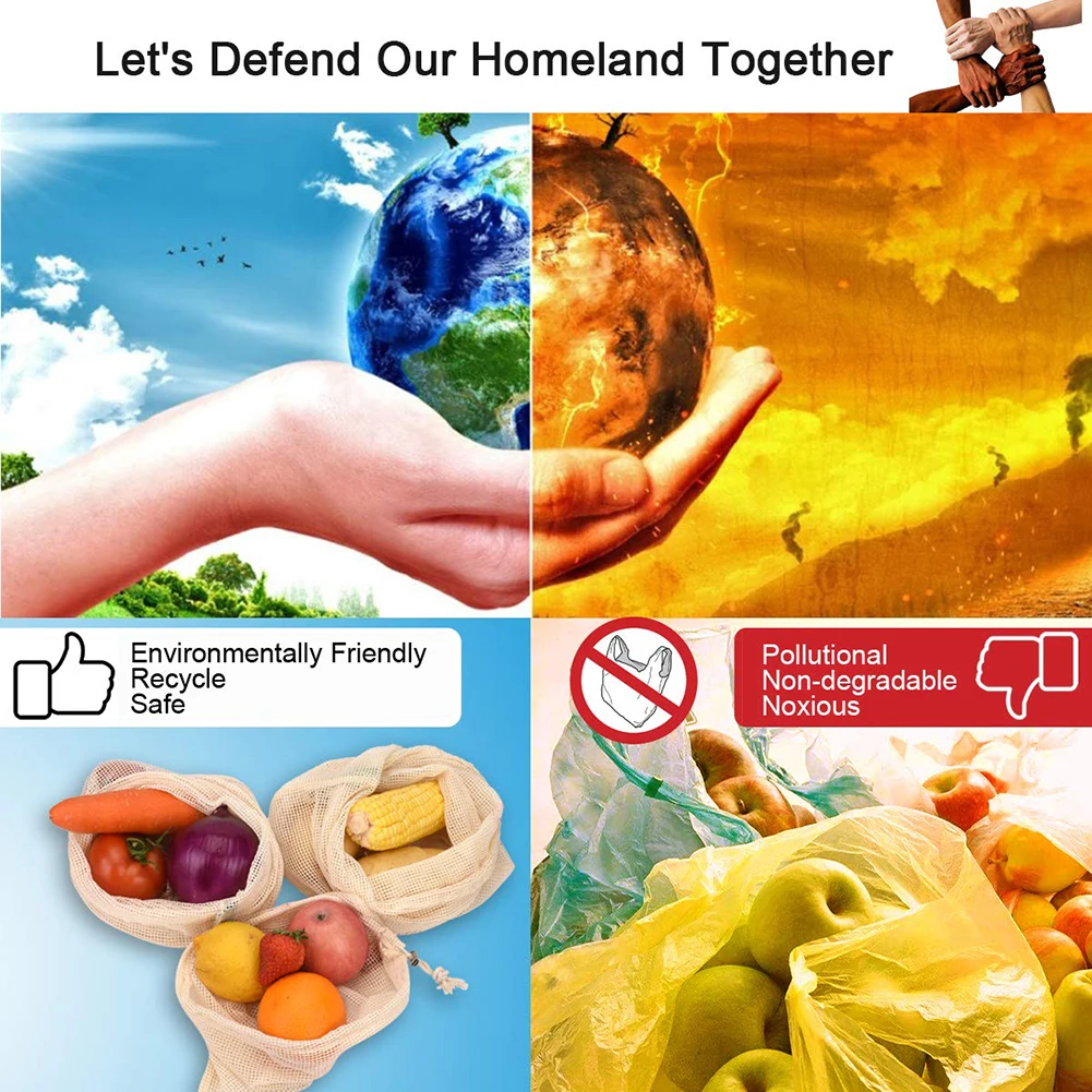 Многоразовая Сетчатая Сумка для шопинга сумка хранения продуктов фруктовые