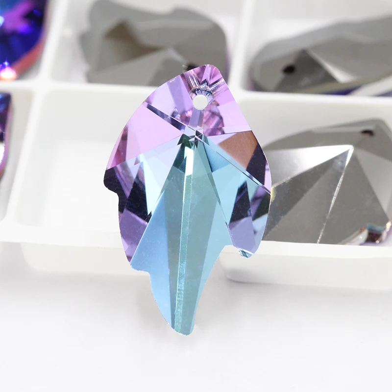 20x32 мм в форме листа Стразы, аксессуары для изготовления ювелирных изделий, ожерелья, подвески, стеклянные стразы кристаллы, камень