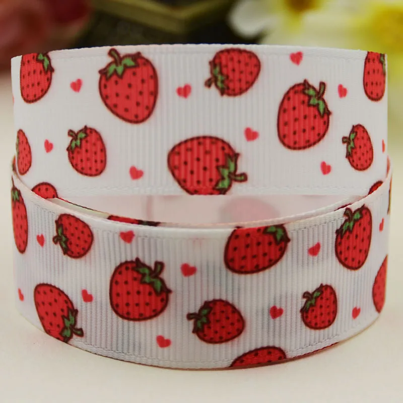 

Репсовая лента с рисунком клубники, 22 мм, 25 мм, 38 мм, 75 мм, 10 ярдов