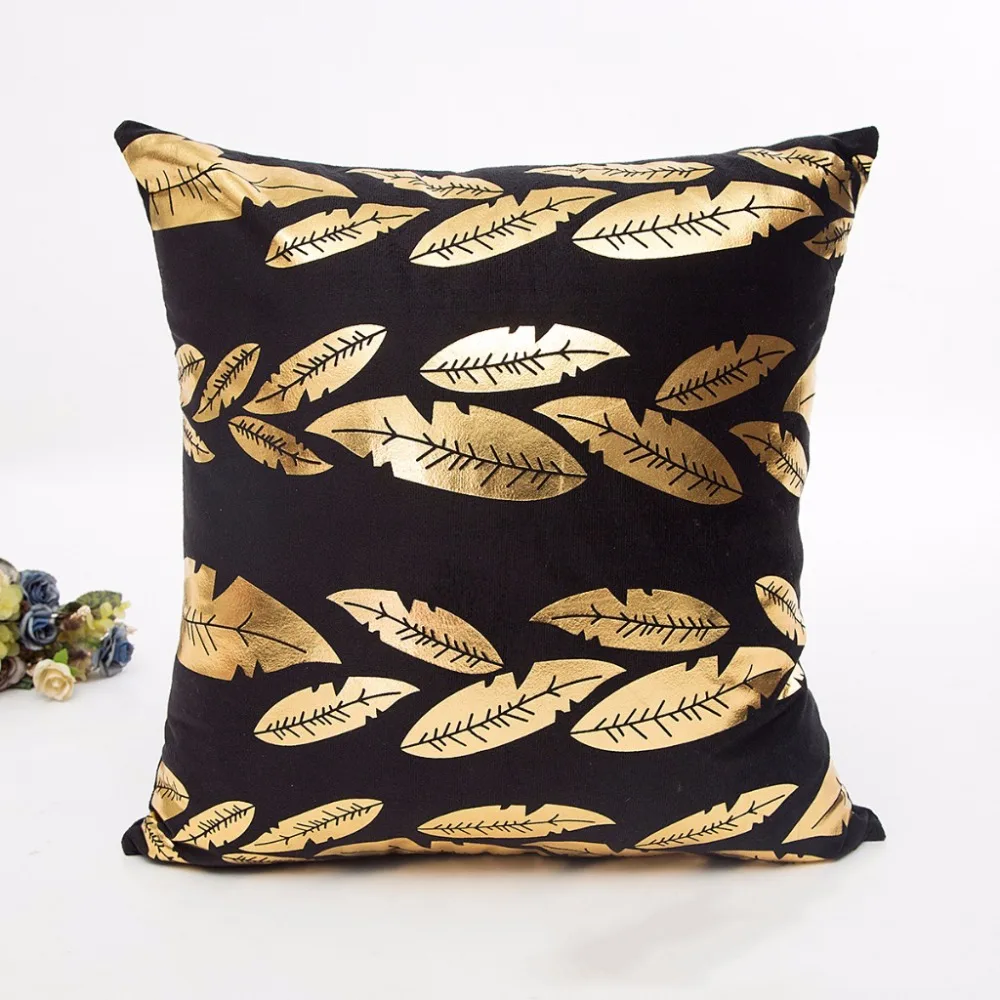 2020 Bronzing наволочка чехол для подушки художественная полоса золотой шлейф черный
