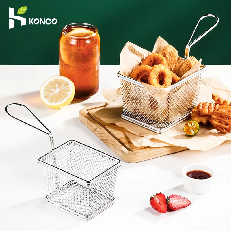 Konco корзина для картофеля фри из нержавеющей стали ситечко фритюрницы кухонного
