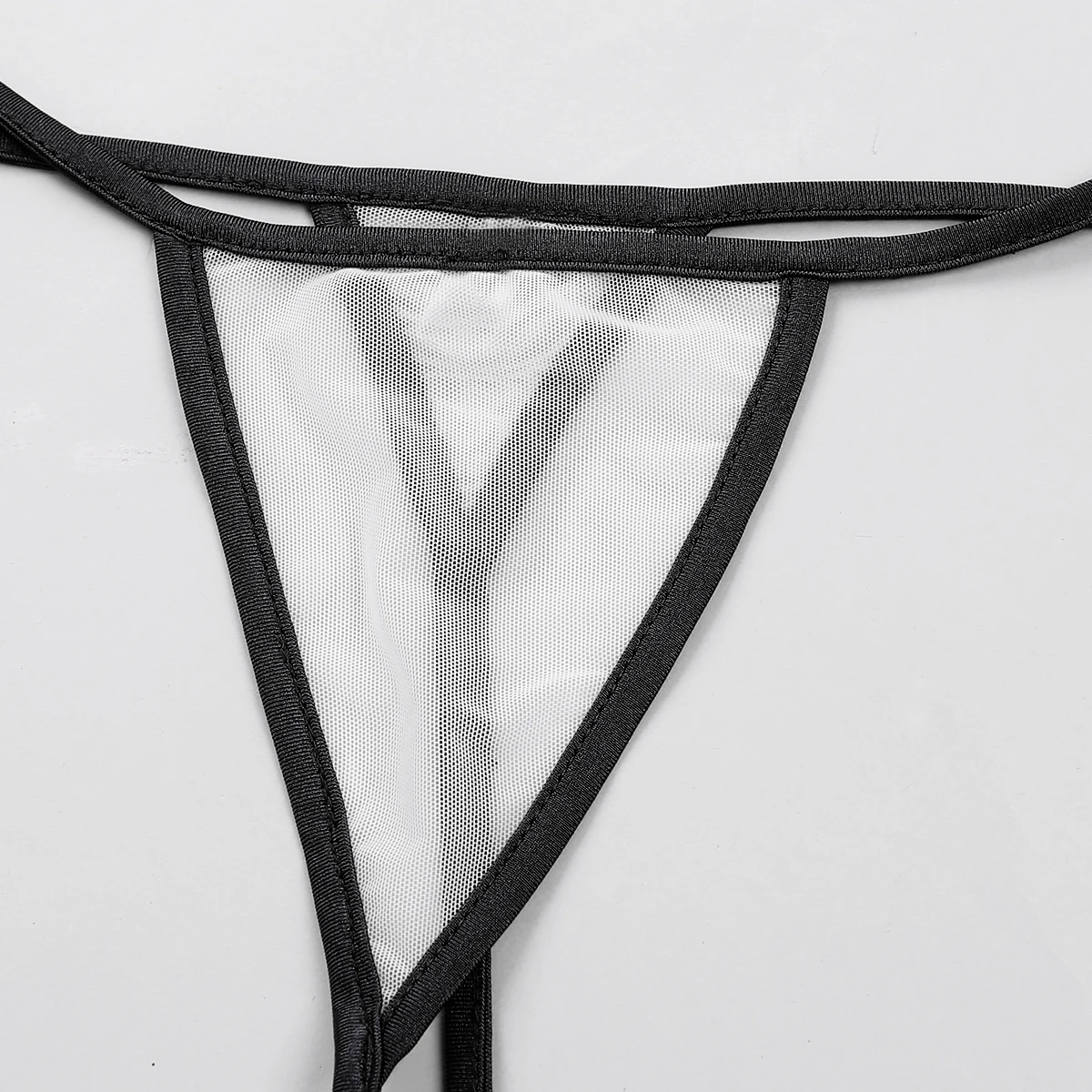 TiaoBug для взрослых прозрачный сетчатый купальный костюм мини купальники с завязками микро бюстгальтер топ с трусики-танга женский сексуальный комплект бикини