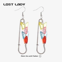 lost lady simple colorful butterfly earrings cute womens girl earrings candy butterfly long earrings fashion jewelry gifts