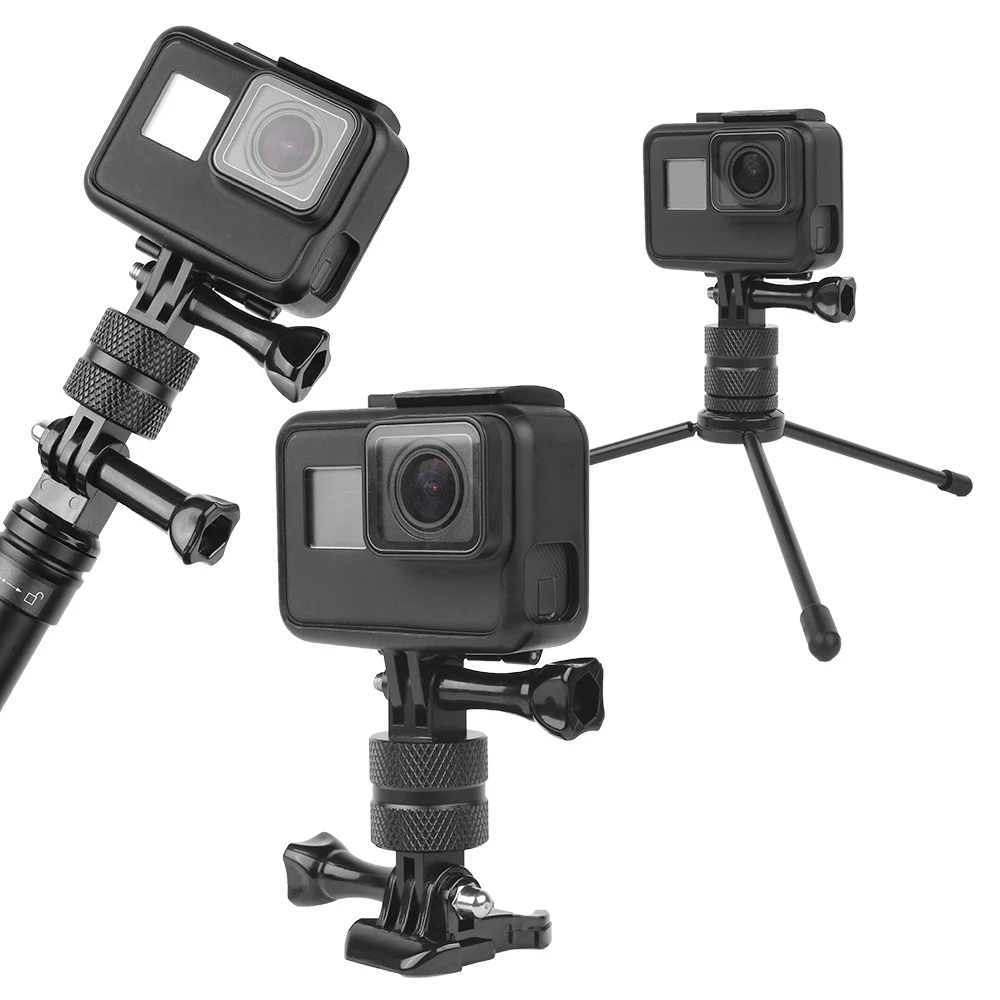 Вращающийся на 360 градусов Алюминиевый адаптер для штатива GOPRO Hero 3 + 4 5 6 7 8 9
