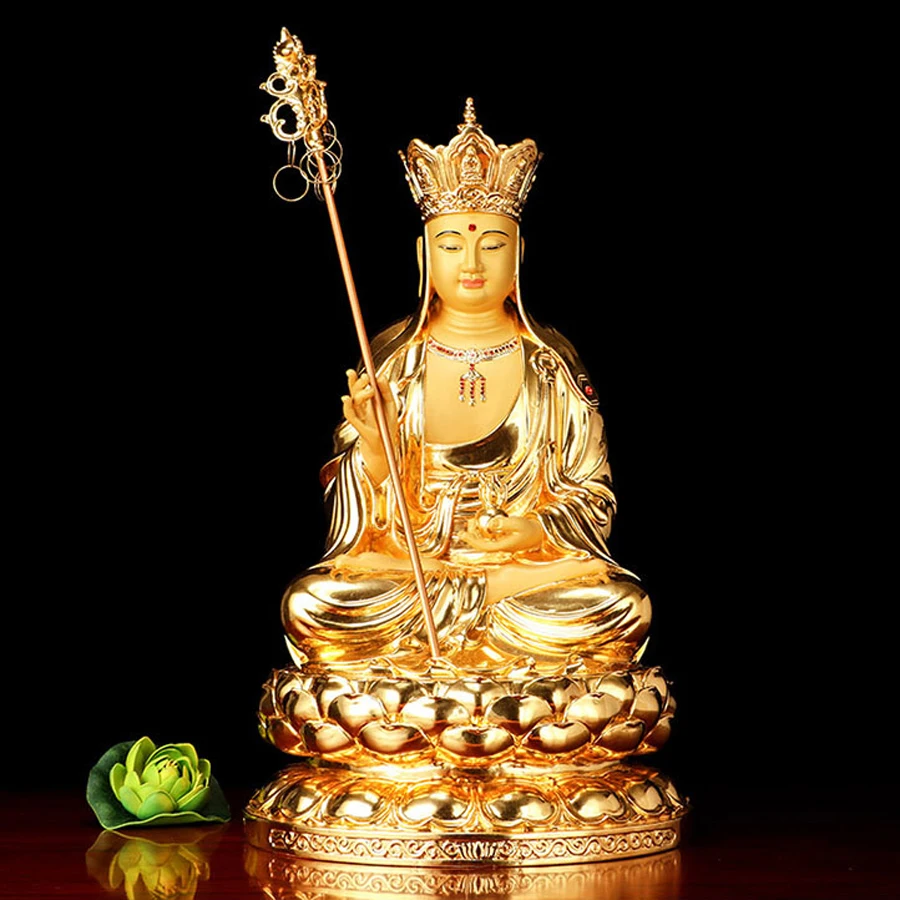 

2021 HIGH-GRADE BUDDHA KSITIGARBHA DIZANG PUSA HOME EFFICACIOUS TALISMAN BLESS SAFE HEALTH GOOD LUCK GILDING COPPER GOD STATUE