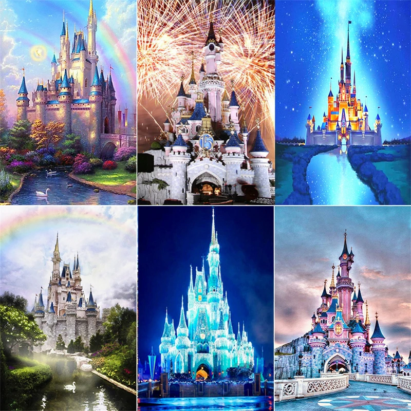 

5D DIY Diamond Painting Princess Castle Full Square Round Diamond Embroidery Mosaic Rhinestone Cross Stitch Kit Handmade Product