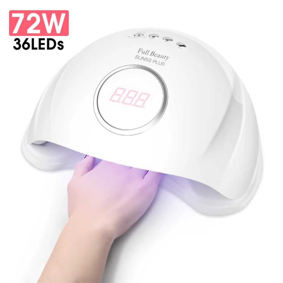 Светодиодная УФ-лампа 72 Вт Сушилка для ногтей отверждающая все Гель-лак