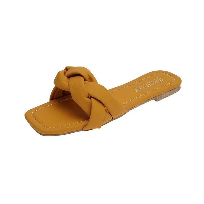 

2021summer Women Cute Wild Trend Simple Young White Flat Sandals Fashion Flats Open Toe Slippers Slides Women Casual Shoes