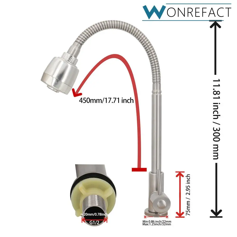 

Stainless Steel Kitchen Faucet Single Handle Single Hole Kitchen Mixer Sink Tap Kitchen Single Cold Water Faucet