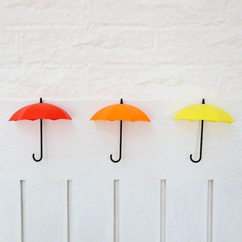 Liplasting 3 шт. милый зонт форма липкий держатель Вешалка самоклеющиеся стены двери