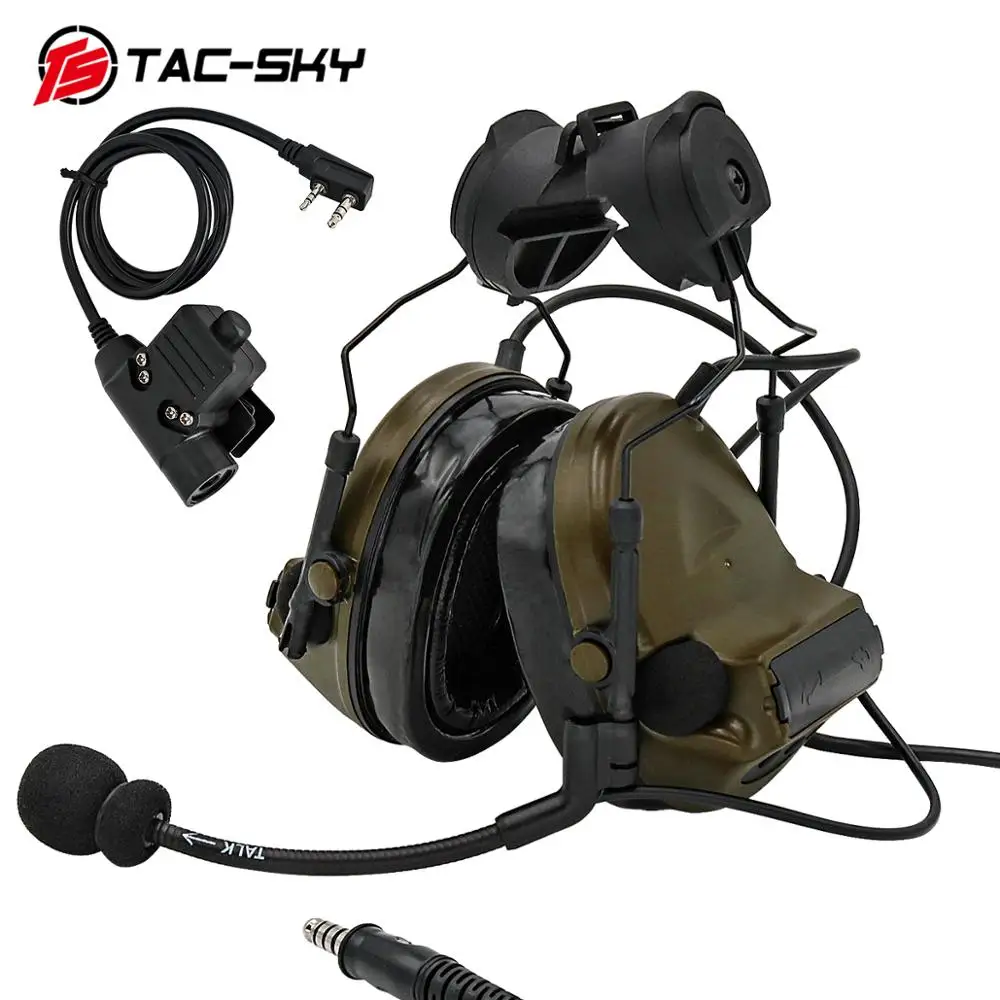 Тактическая гарнитура для шлема TAC -SKY COMTAC II с шумоподавлением военной стрельбы PTT