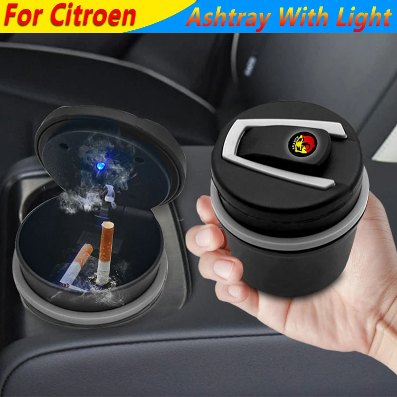 

1pcs Portable Car Ashtray LED Light Cigar Ashtray For Citroens C1 C3 C4 C5 C6 C-ELYSEE VTS Picasso Cross Cactus C4L DS3 DS5