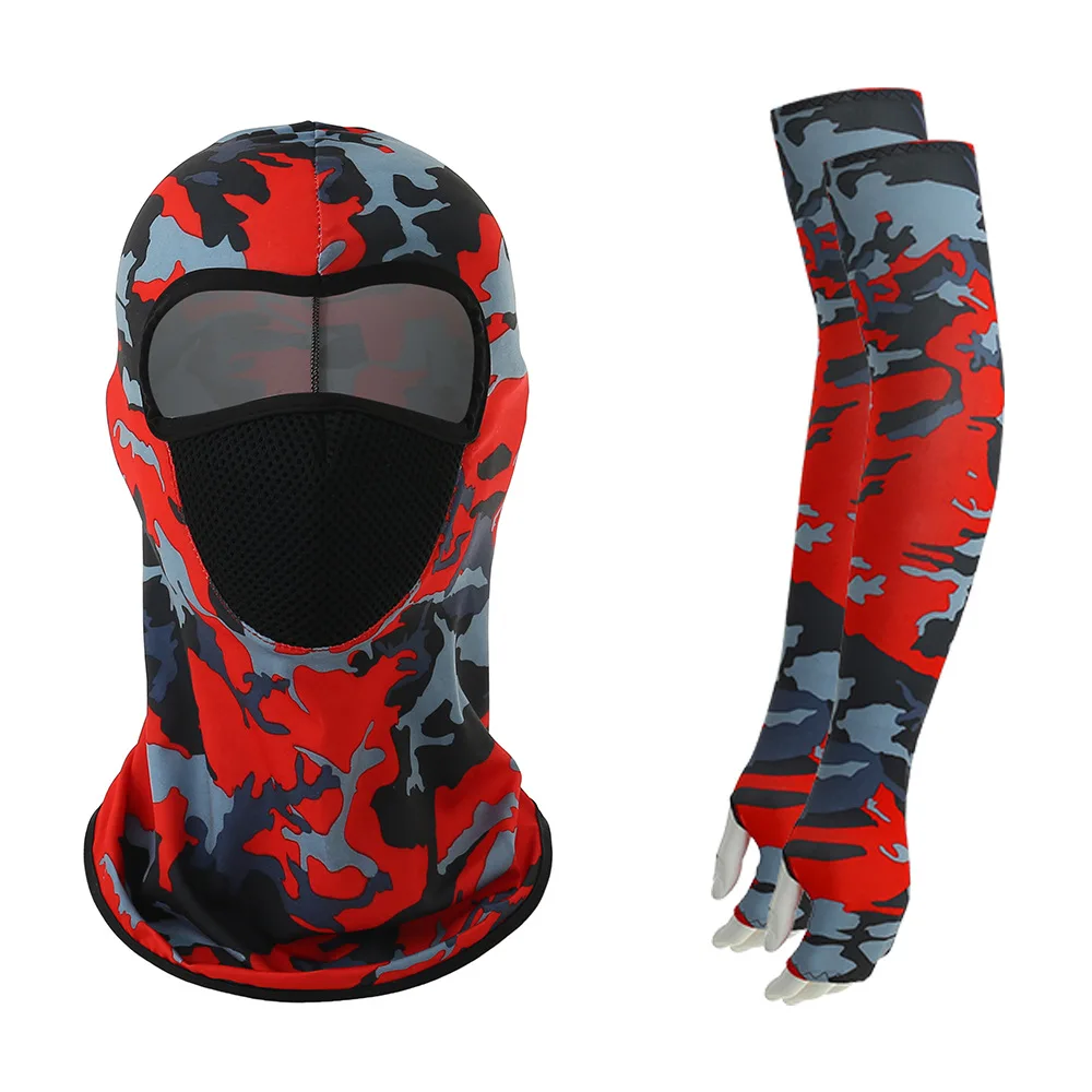 

Cycling Sunscreen Headgear Unisex Sports Outdoor Fingerless Ice Silk Sleeve Set Trendy Milk Silk Masked Hood