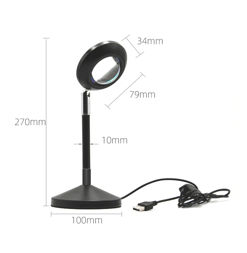 

Remote Control RGB Sunset Projection Lamp Rainbow Atmosphere Led Night Light For Home Bedroom Background Wall Decoration