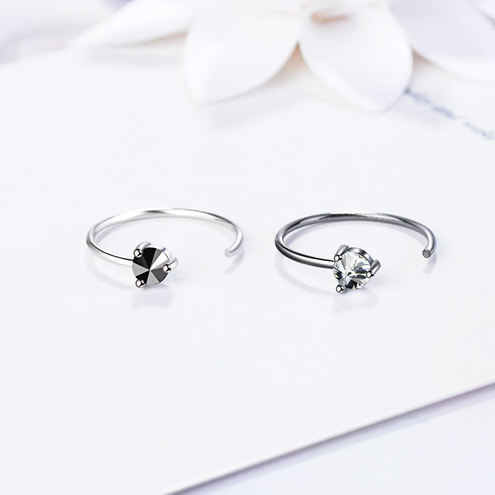 MEETSOFT посеребренное Открытое кольцо для женщин простой Регулируемый Круг