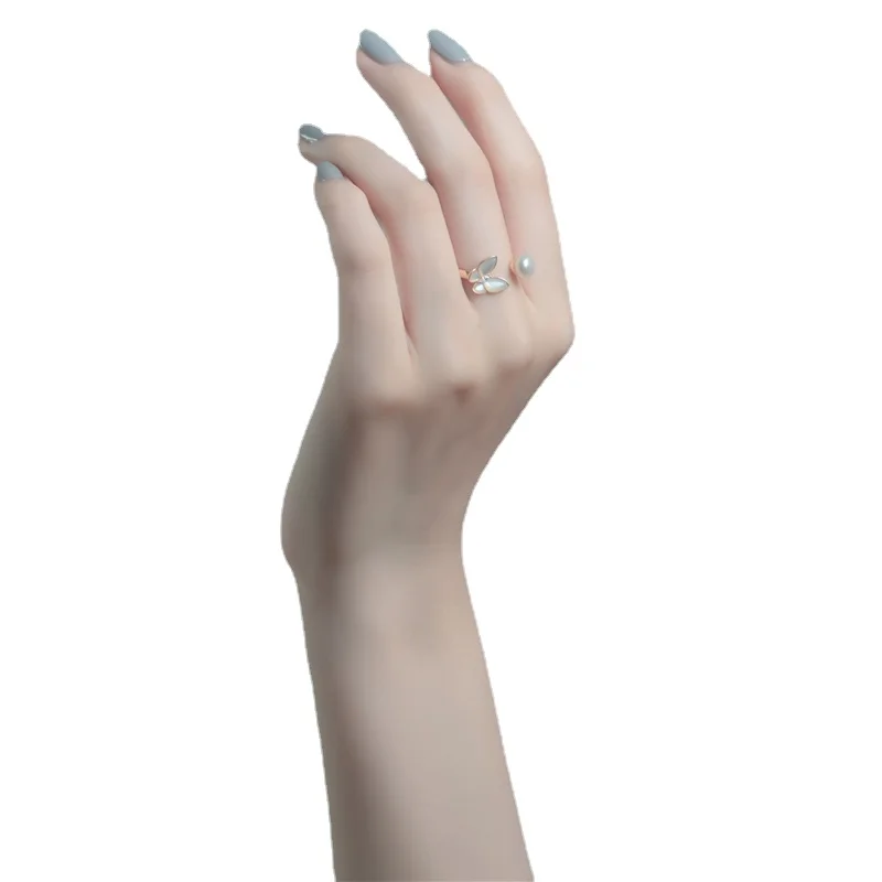 

Открытое кольцо Ymh с бабочкой, кольцо с пресноводным жемчугом, элегантное нишевое кольцо