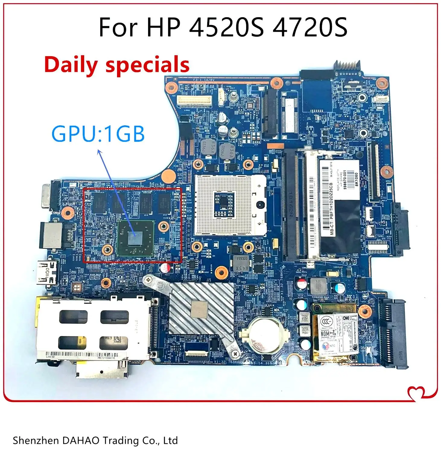 

For HP Probook 4520S 4720S Laptop motherboard 633551-001 48.4GK06.0SD HM57 PGA989 DDR3 HD6370 1GB High quality Fully tested