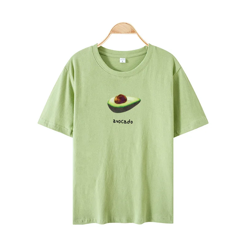 

Fanco Fruit T-shirt Women Avocado Green Short-sleeved T-shirt Female 2020 Summer New Loose Korean