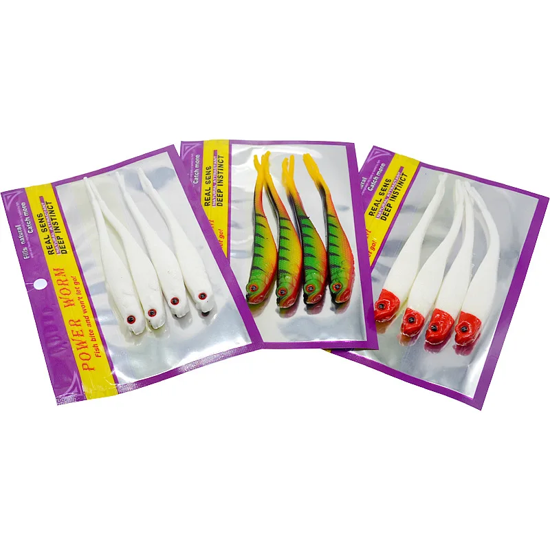 Рыболовная приманка 4 шт./лот Мягкая на живот с открытым хвостом имитация рыбы