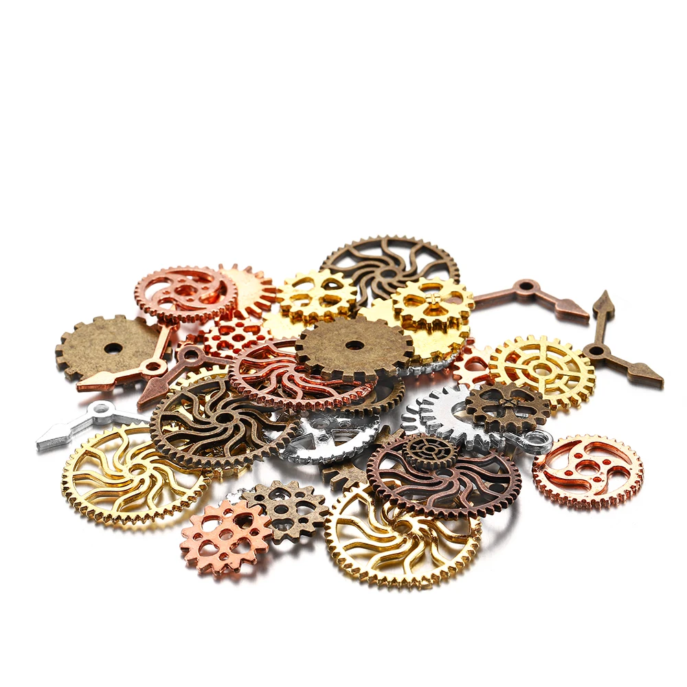 

100g/lot Mixed Steampunk Cogs Gear Pointer Clock Filling UV Resin Nail Art For DIY Jewelry Making Resin Epoxy Molds Accessories