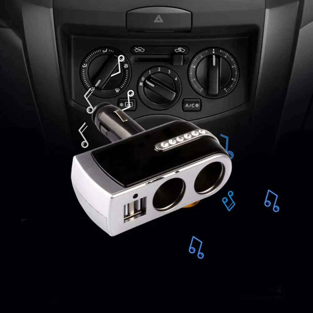 2019 автомобильный прикуриватель 2 USB зарядное устройство + двойные розетки
