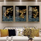 Nordic Стиль Золотая рыбка живопись на холсте бабочка Современная Абстрактная живопись украшение интерьера настенная подвесная картина (без рамки)