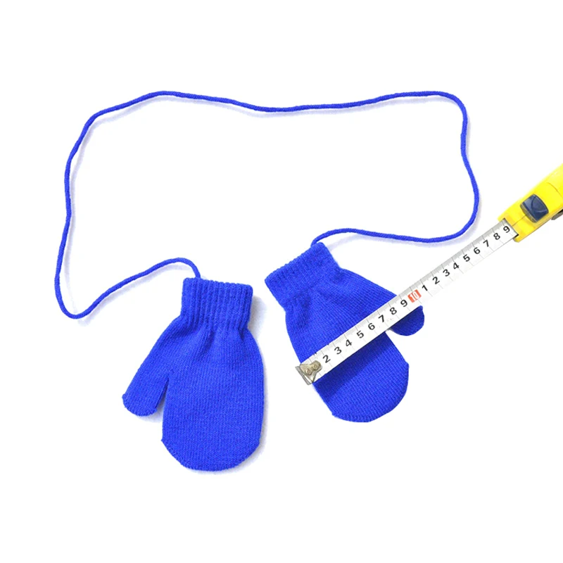 Guantes de invierno para ni&ntilde;os, manoplas suaves de punto para cuello colgante, para ni&ntilde;os de 1 a 4 a&ntilde;os, de Color s&oacute;lido-4