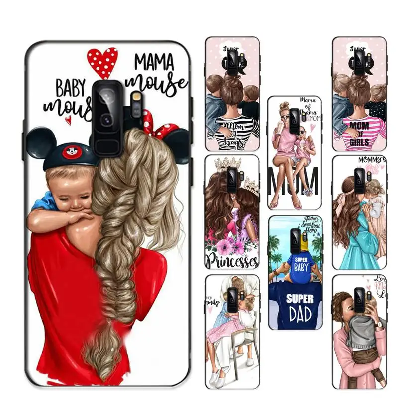 

Black Brown Hair Baby Mom Girl Phone Case For Samsung Galaxy S20lite S21 S21ULTRA s20 s20plus for samsungS21plus 20UlTRA capa