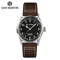 san martin pilot men watch mechanical automatic movement 8215 waterproof 20bar divers watches luminous wristwatch