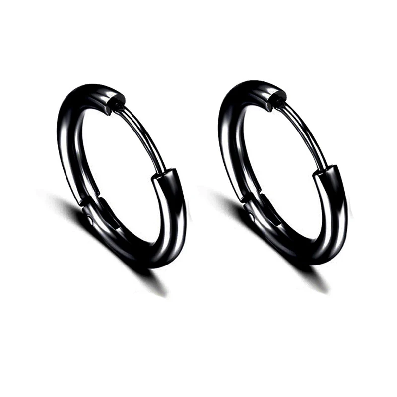 1 Pair PUNK Men Women Hoop Ear Stud Stainless Steel Earring Hoop Piercing T UQ 