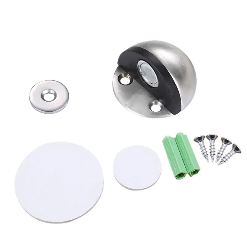

Magnetic Nail-free Floor Mounted Door Stopper Stainless Steel Non Punching Sticker Hidden Door Holders Home Improvement