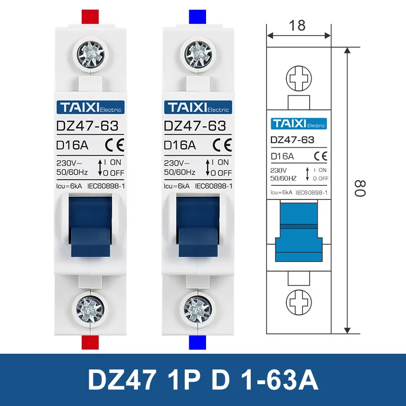 DZ47 D изогнутый мини выключатель цепи двигателя 10A ~ 125A AC400V станок промышленное