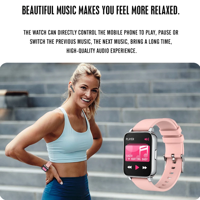 

2021 P36 Smartwatch Thermometer Men Women 1.69 Inch Screen Heart Rate Sport Smart Watch For Android IOS 30 Days Standby