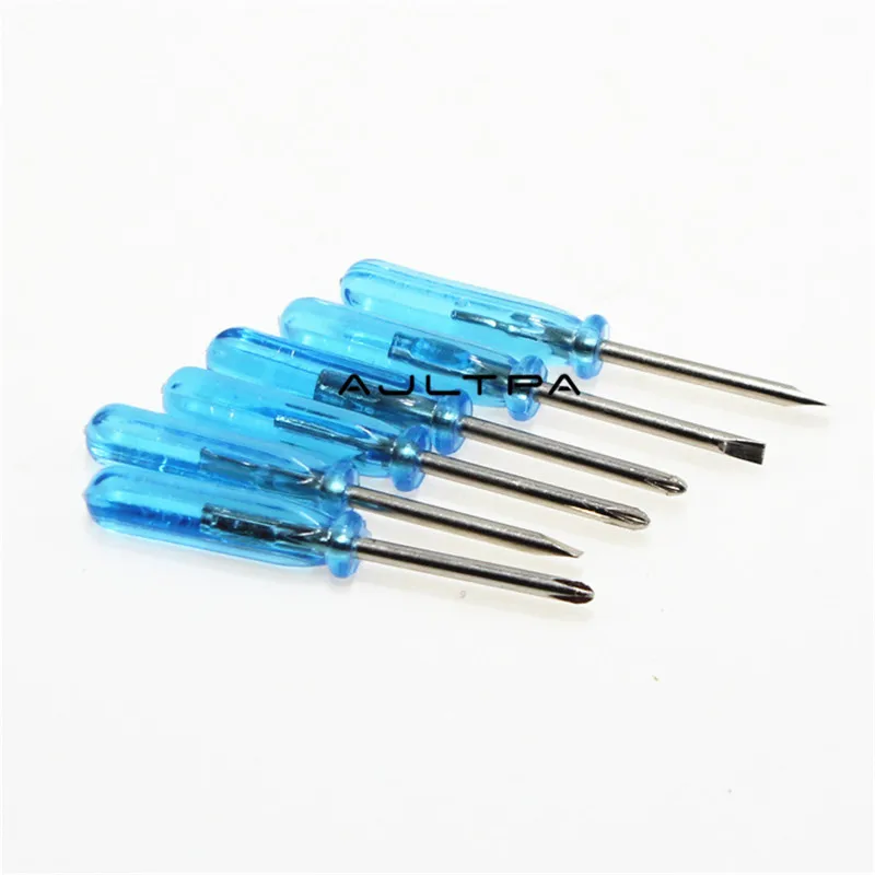 1000Pcs 2.0 x 45mm Mini Blue Transparent Handle Screwdriver Radish Head Repair Hand Tools Precision Screw Driver