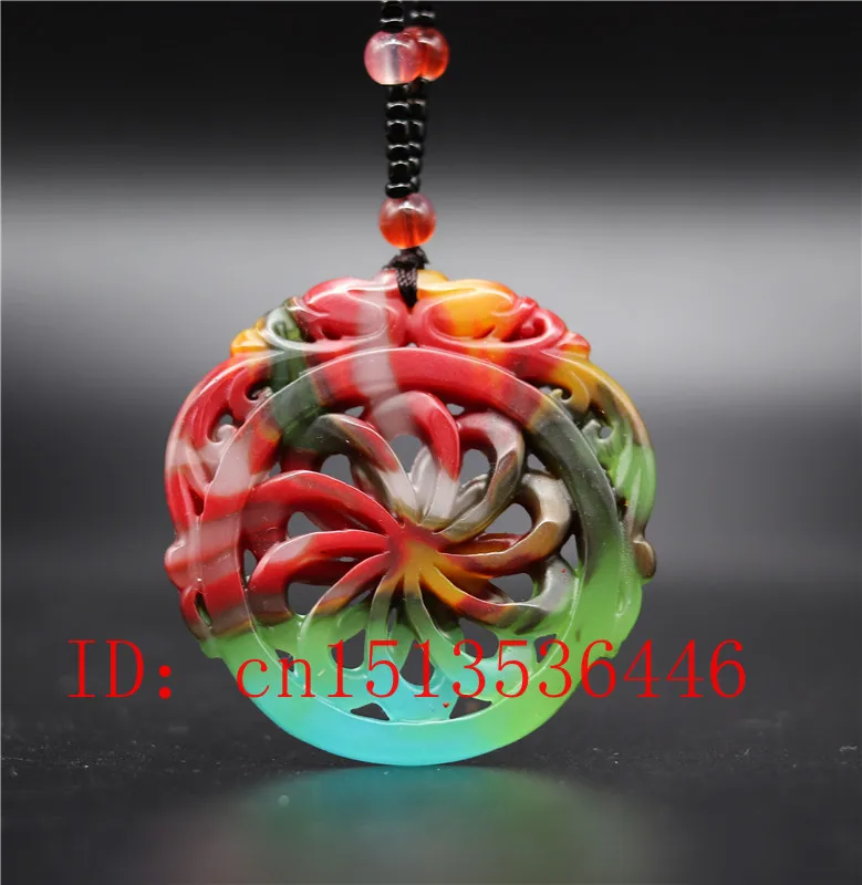 Китайский Красочный нефритовый круглый бриллиант ожерелье ювелирные изделия