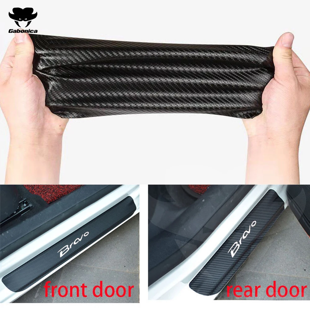 Автомобильная наклейка на дверь из углеродного волокна с защитой от царапин и