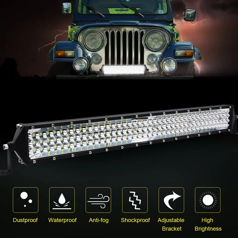Safego 1" 22" 264W 528W тонкий светодиодный рабочий светильник бар комбинированный прожектор луч светодиодный вождения светильник бар для бездорожья Лодка Грузовик 4x4 ATV внедорожник