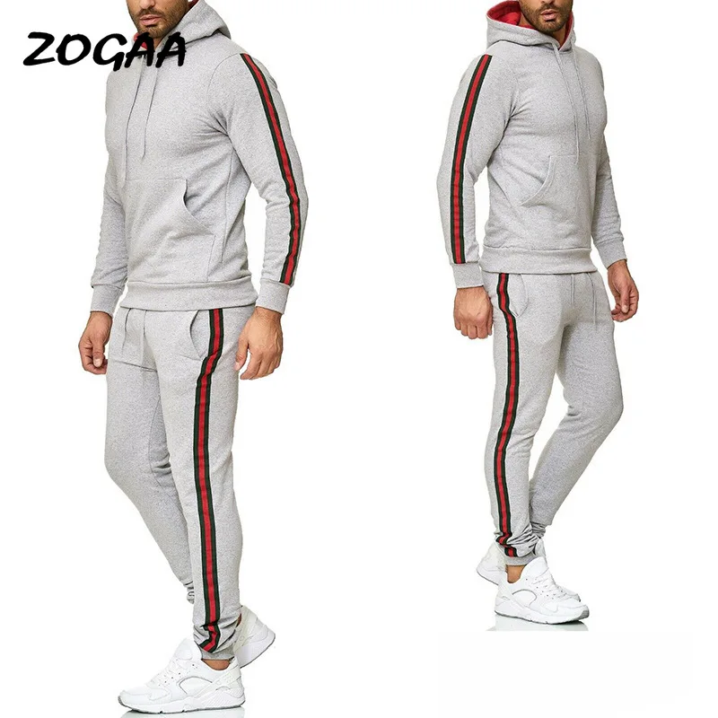 

ZOGAA Sets Man Autumn Winter New Hot Men's Casual Suit Color Matching Stitching Slim Plus Size Sport Wear Tracksuits Loung Wear