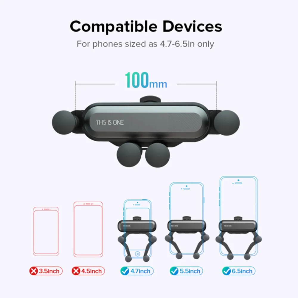 

2021 Upgraded Gravity Phone Holder for Car Upgraded Hook Clip Auto Lock Hands Free Air Vent Cell Phone Car Mount Compatible
