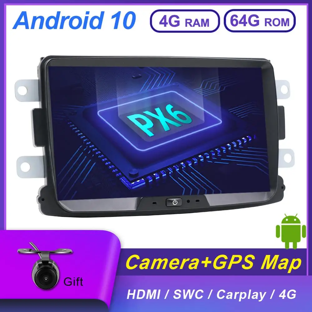 Авторадио 1 Din Android 10 0 для Renault Duster/Sandero/Logan/Lada/Dacia стерео 4 Гб + 64 Carplay DAB GPS Navi