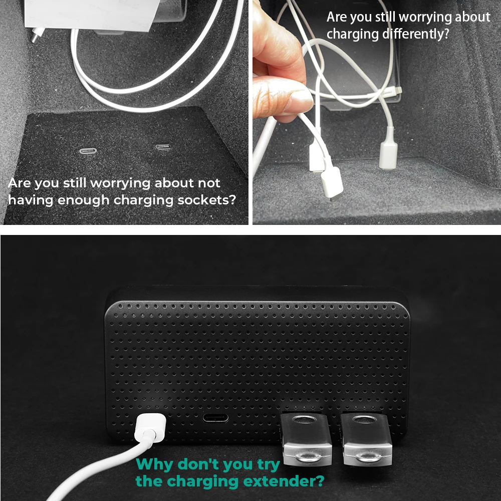 charger extender car type c speed max usb 3 0 hub for tesla model 3 y 2021 23w phone splitter usb ports car accessories free global shipping