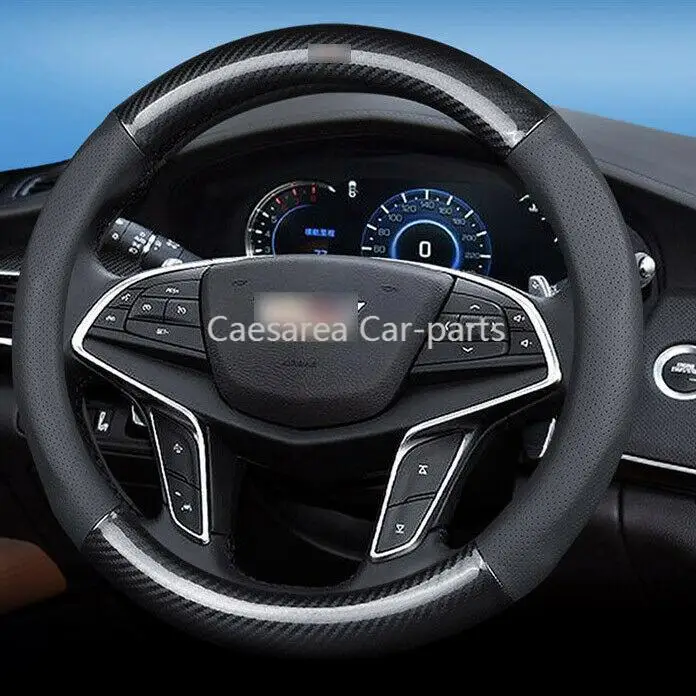 

Breathable Black PVC air hole leather car steering wheel cover 15 inch for Cadillac series